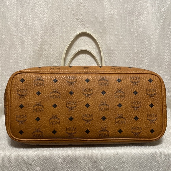 *SOLD*MCM Visetos Zip Top Cognac Brown Coated Canvas Tote - Picture 10 of 17